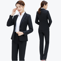 Spring and summer suit womens professional clothing women fashion temperament jacket female college students interview formal dress black tooling suit women