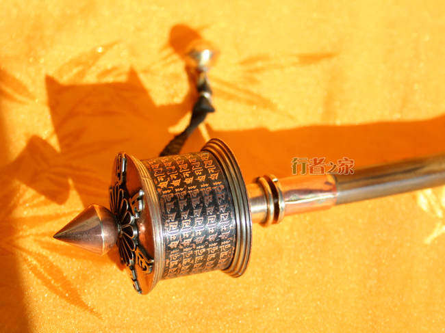 Nepalese pure handmade pure copper hand-turned-cylinder concealed six-word large bright spell turn via wheel trumpet#45