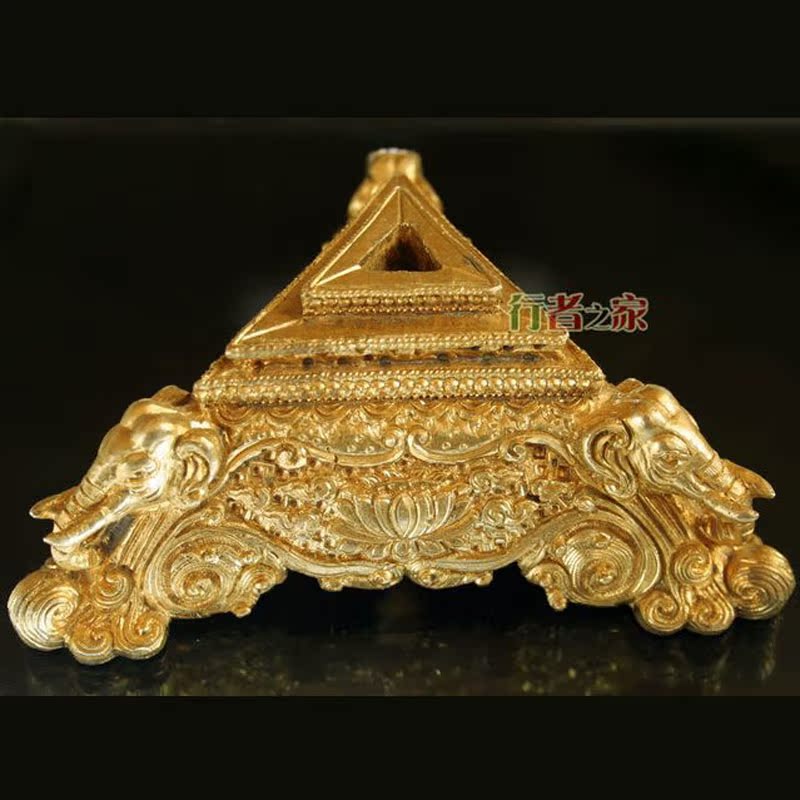 Nepal Pure Bronze Handcrafted Fine Diamond Pestle Triangle Base Swing Piece Tibet Featured Crafts Swing Accessories Collection 01
