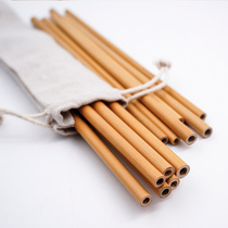 Natural bamboo straw creative handmade green environmental protection bamboo straw summer biodegradable bar bamboo straw set