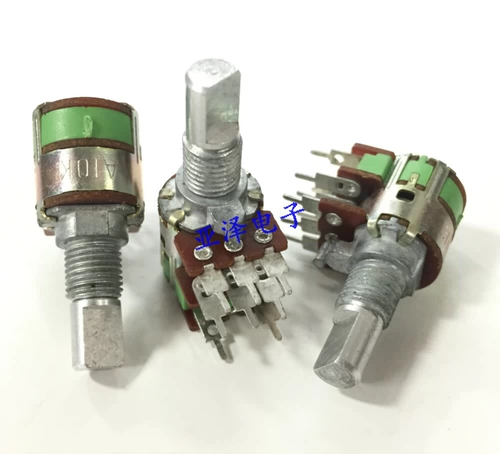 Тайвань Альфа Альфа RV12GSF Двойной потенциометр с выключателем с выключателем A10K Длина вала 15 мм.