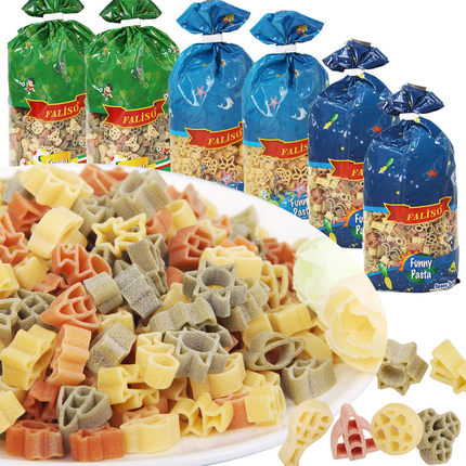 宝宝儿童面条进口蔬菜番茄彩色意大利面通心粉