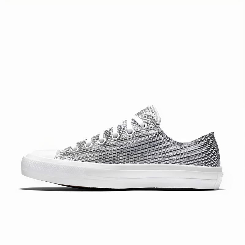 Converse Silver Leather High-Top and Low-Top Metallic Silver Second Generation Luna 555797 555800 155508 Converse Silver Leather High-Top and Low-Top Metallic Silver Second Generation Luna 555797 555800 155508