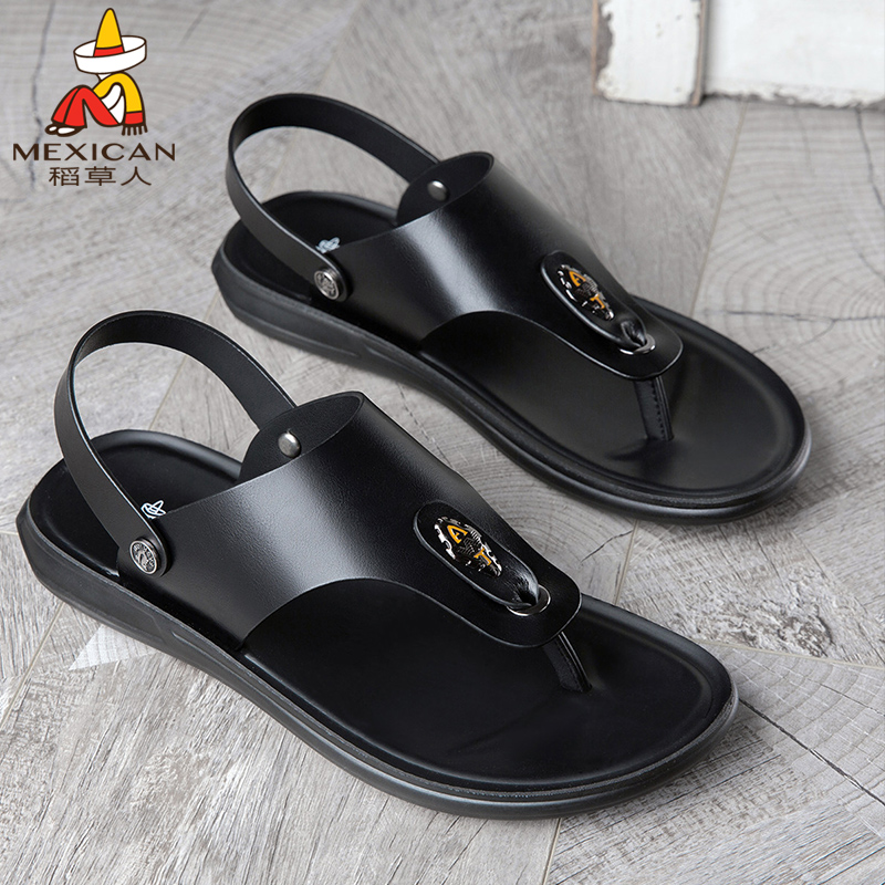 Scarecrow men sandals Korean edition trend new summer character outer dress dual-use driving leisure beach sandals shoes