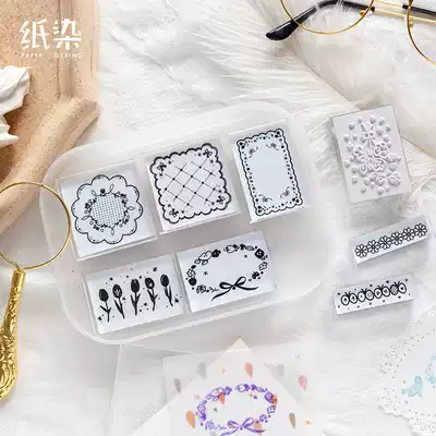 Acrylic seal hand account flower decoration diy student retro hand account seal diy student seal
