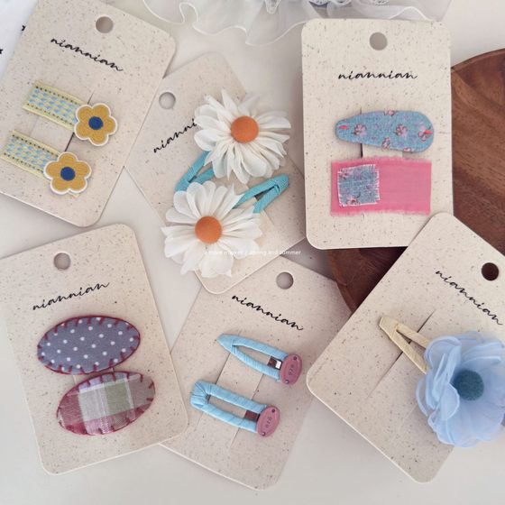 满3卡包邮儿童饰品niannian韩风甜美女童发夹花朵格子BB夹刘海夹