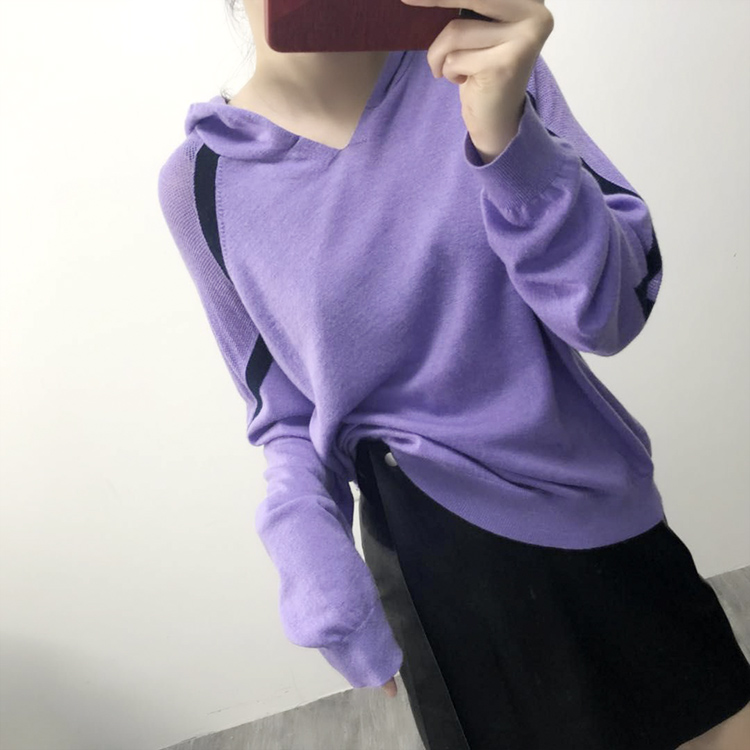 Trả lại 50% len áo len trùm đầu cho một cơn gió già ~ áo len mỏng mùa thu mới áo ghi lê len cho nữ