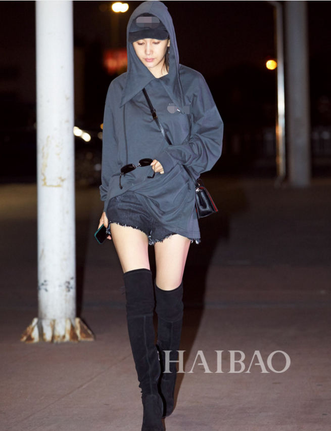 全棉 今年拿的ZUI好的一件卫衣必入王子文同款尖领系带带帽卫衣女