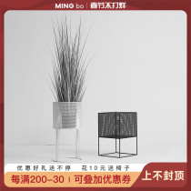 Nordic wrought iron flower stand indoor living room art flower stand home decoration shelf balcony decoration floor-standing flower stand