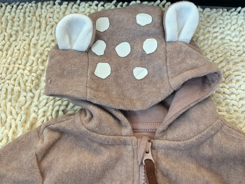 Baby squirrel rabbit shape fleece one-piece clothes spring and autumn style one-piece clothes for one-year-old boys and girls climbing clothes