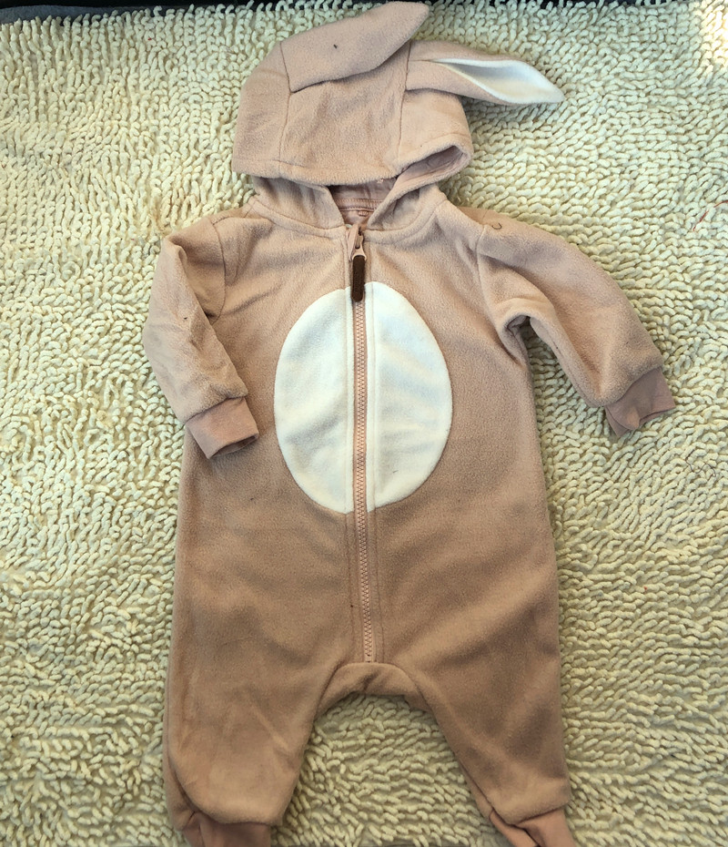 Baby squirrel rabbit shape fleece one-piece clothes spring and autumn style one-piece clothes for one-year-old boys and girls climbing clothes