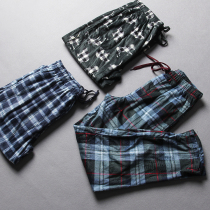 Foreign trade tail single mens autumn and winter pajamas home trousers flannel warm Plaid home pants pajama pants