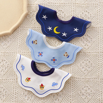 Slip towel Baby Baby Baby bib cotton waterproof eating bib male newborn baby 360 degree rotating anti-spit milk