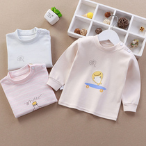 Baby bottom clothes wear baby autumn clothes single top cotton clothes warm clothes for men and women children pullover pajamas