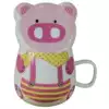 Pig animal cup Creative frog cup Cute personality Large mug with lid Ceramic cup Water cup Breakfast cup