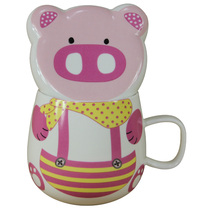 猪猪动物杯创意青蛙杯可爱个性大号带盖马克杯具陶瓷杯水杯早餐杯