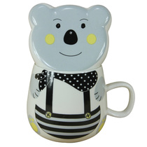 考拉动物杯创意青蛙杯可爱个性大号带盖马克杯具陶瓷杯水杯早餐杯