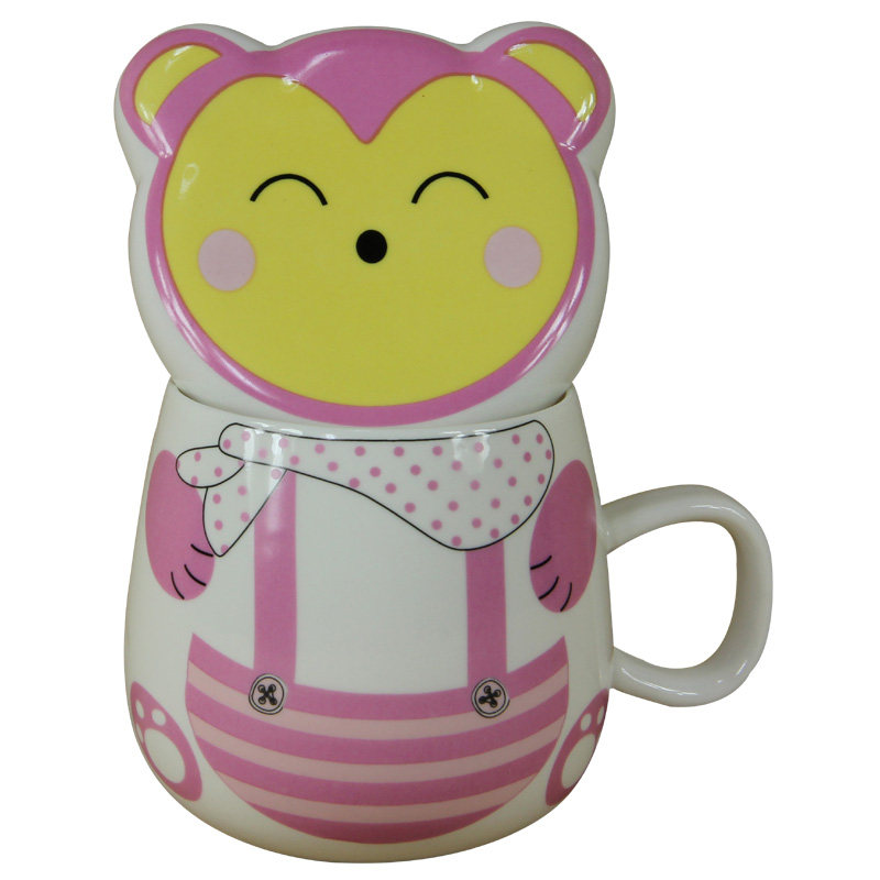 Monkey animal cup Creative frog cup Cute personality Large mug with lid Ceramic cup Water cup Breakfast cup