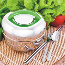 Bear double-layer insulated lunch box cute creative Apple Bento type two-layer student lunch box canteen lunch box carrying pot