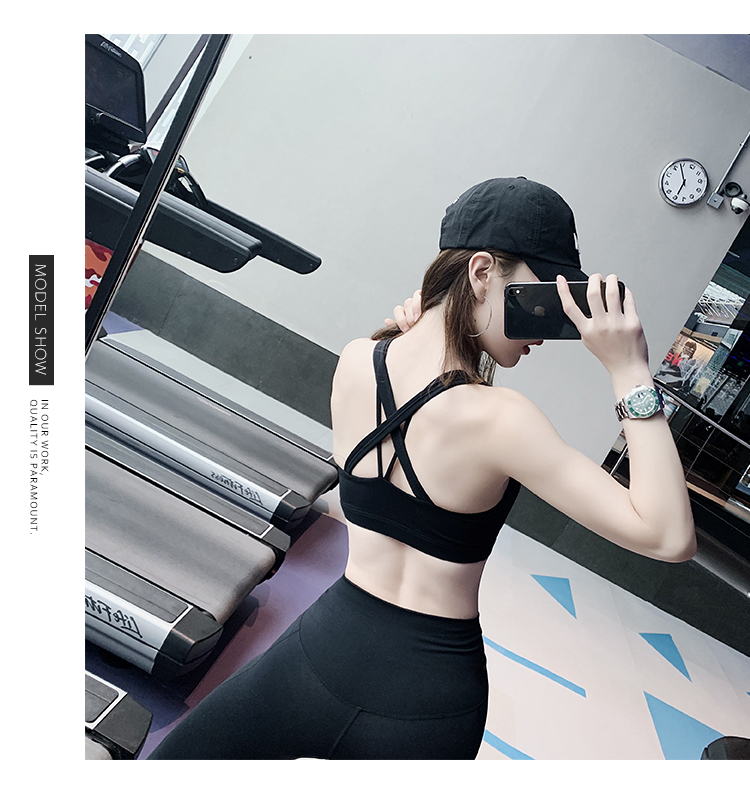 Byu Run Đồ lót thể thao Nữ Shockproof Running Gathered Bra Beauty Back Yoga Cross Vest Fitness Bra - Đồ lót thể thao áo pitch