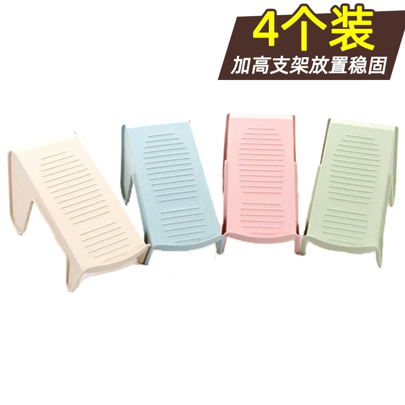 Yuyu 4 bộ giá treo giày gia đình hai lớp bằng nhựa tích hợp khay đựng giày tiết kiệm không gian phòng khách giá để giày đơn giản - Thiết bị sân khấu