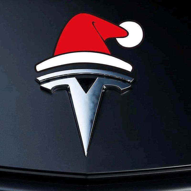 Автомобиль general Tesla Рождественская шляпа 3D стерео автомобильные наклейки автомобильные наклейки личность креативная милая Красная Шапочка переднее украшение логотипом