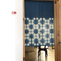 ) ▋ Hand tie-dyed plant blue dye cotton curtain warm curtain half curtain 90x 120cm LZ18