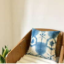 ) Original handmade tie-dye plant blue dyed cotton pillow pillow pillow 45x 45cm BZ12