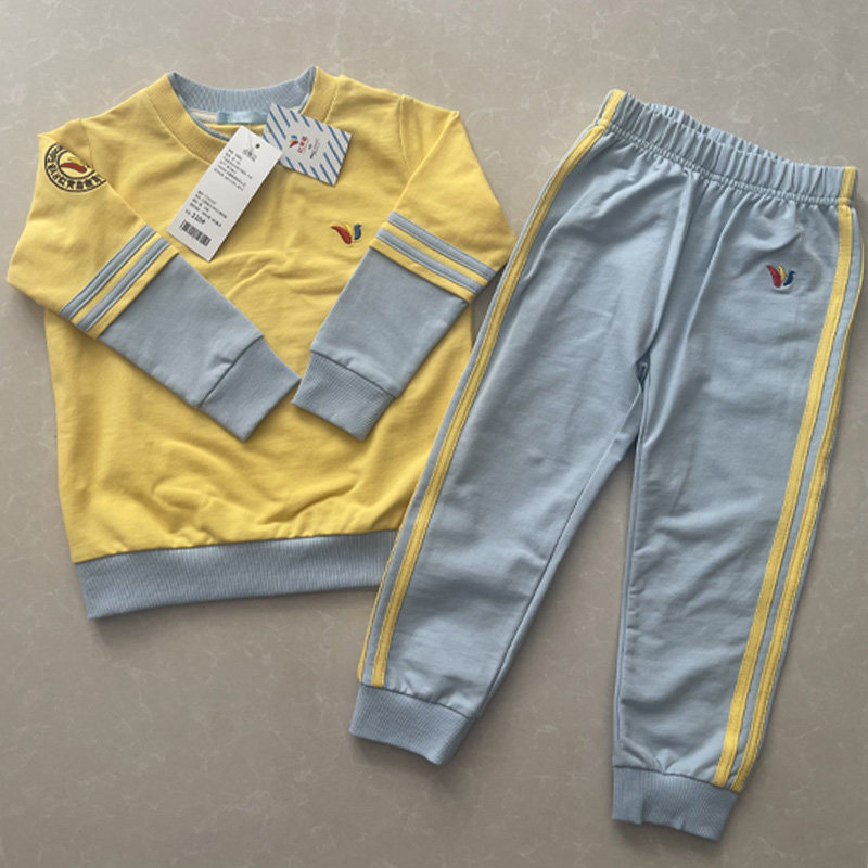 Kindergarten Landscaped Autumn Garden Conserved Red Yellow Blue Kini Garden School Uniform Students Long Sleeve Suit Red Yellow Blue Garden Suit