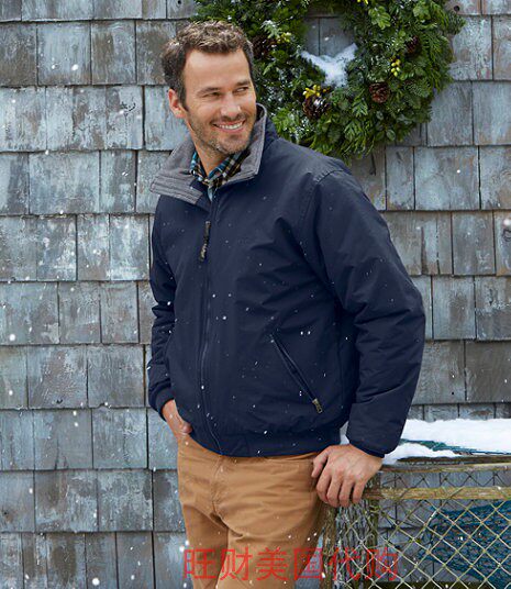 American LL Bean Binn men's waterproof jacket jacket warm casual fleece lining collar cotton jacket spot