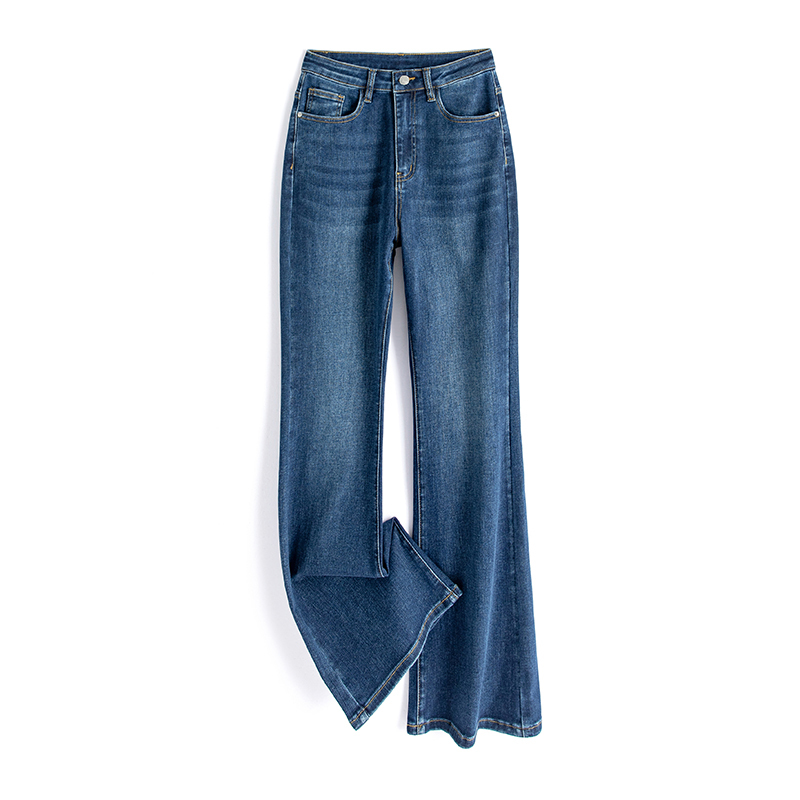 A Yue Plus Size Flared Pants for Women 2026 Spring and Autumn New Elastic Slim Fit Flared Jeans for Women 100kg Trendy