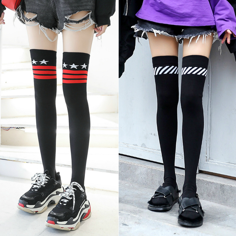 Non-slip over-the-knee socks women's long tube socks autumn and winter Japanese college style Korean bubble socks ins tide wild winter