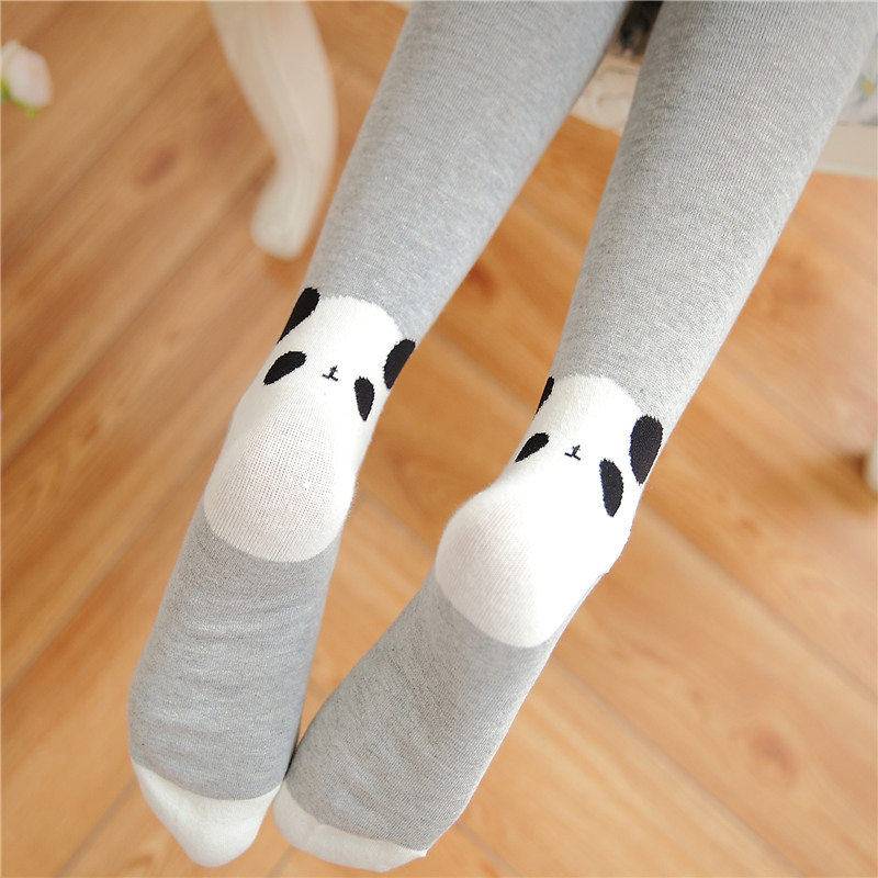 Hàn Quốc phiên bản dễ thương gót đỏ panda jumpsuit mùa xuân và mùa thu vớ dày phụ nữ dệt kim bông thấy đáy mỏng vớ dài.