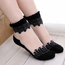 Japanese sweet retro cute princess lace lace socks socks pile socks ultra thin crystal socks girl student