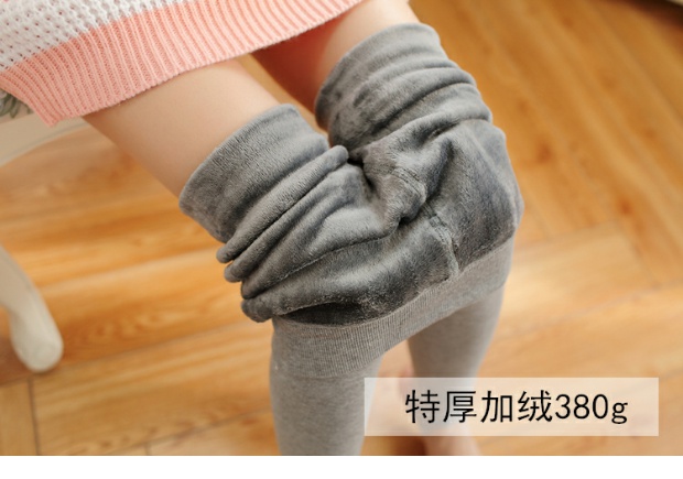Cộng với quần lửng nhung dày mốt quần tất lót bông