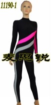 Three-color stitching one-piece bodysuit Yoga fitness clothing Dance bodysuit Aerobics clothing Stage performance clothing