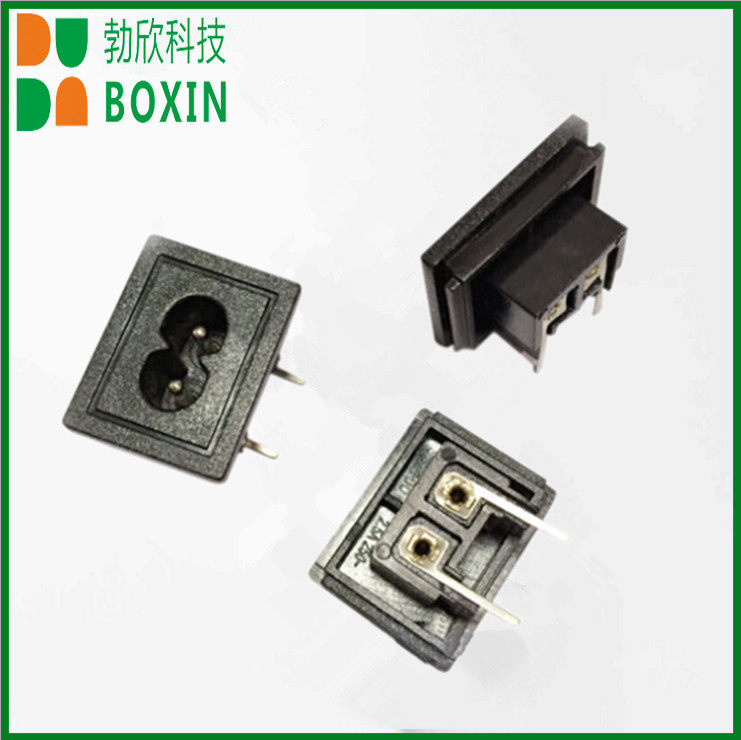 Bohxin AC AC power socket Eight-word seat 8-word seat Two-hole industrial socket C8 big eight-word solid