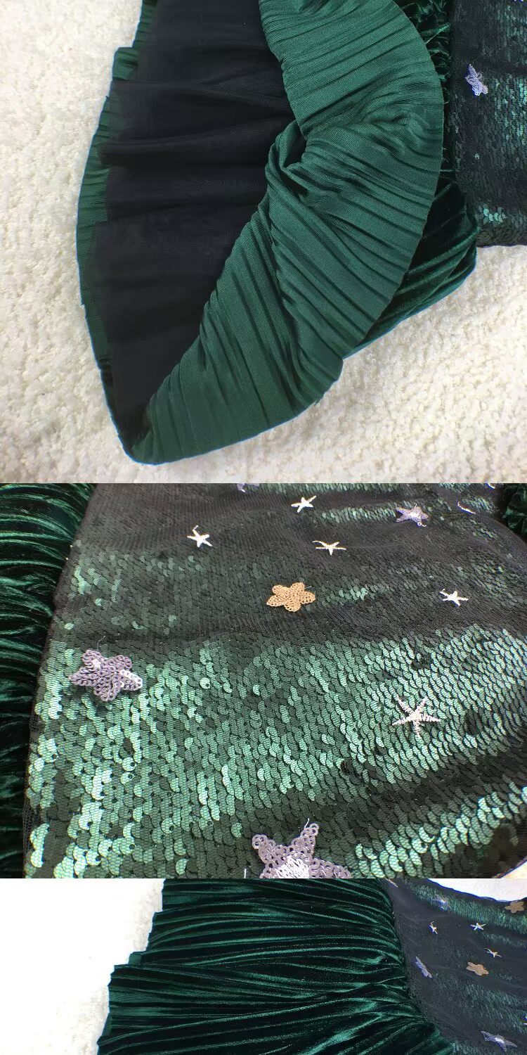 Mới trẻ em thời trang cổ điển khí chất sequin ren xếp li khuôn viên áo gió váy công chúa hoa cô gái váy đồ bộ cho bé gái