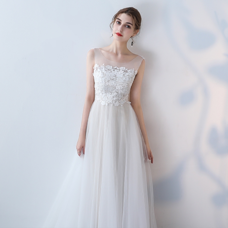 French-Style Light Wedding Dress 2022 New Model Bride's Main Wedding Dress Maternity High-Waisted Belly-Covering Trailing Dress for Travel Photography, Going-Out Dress, and Reception Dress