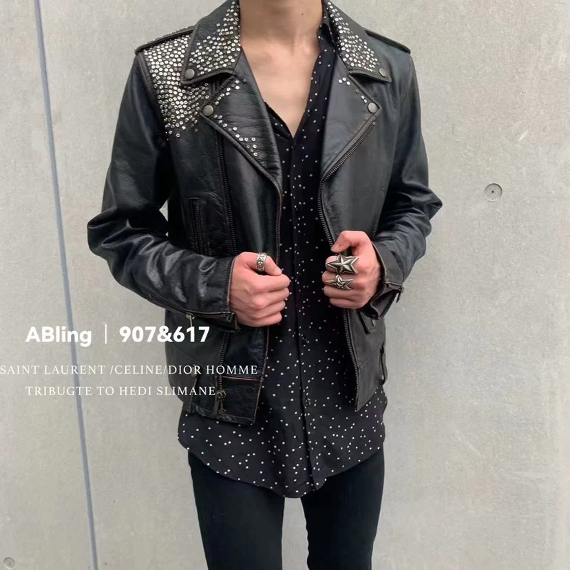[ABling自主小波点衬衫 hedi亲穿]