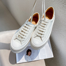 Thick-soled white shoes womens 2021 new summer thin breathable daddy shoes leather sports leisure heightening cookie shoes