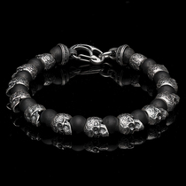 Spot U.S. William Henry BB4 new silver sterling silver European and American hand carved skull bracelet