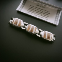 Spot new American William Henry BR13 sterling silver hand-inlaid mammoth molar fossil men's bracelet