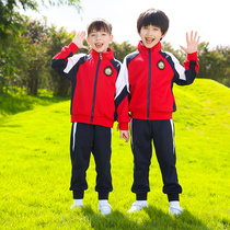 Kindergarten garden clothes spring and autumn red suits primary school uniforms childrens class clothes autumn games clothing three-piece set