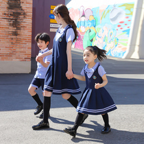 Kindergarten garden dress graduation clothing childrens summer suit primary school class uniform mother and daughter parent-child dress