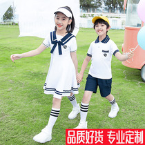 Admission to the kindergarten photo clothing kindergarten large class graduation children summer white skirt ten-year-old growth dress primary school set