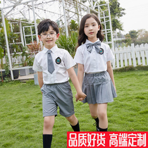 Kindergarten graduation clothing summer white shirt suit boys and girls primary school children chorus dress