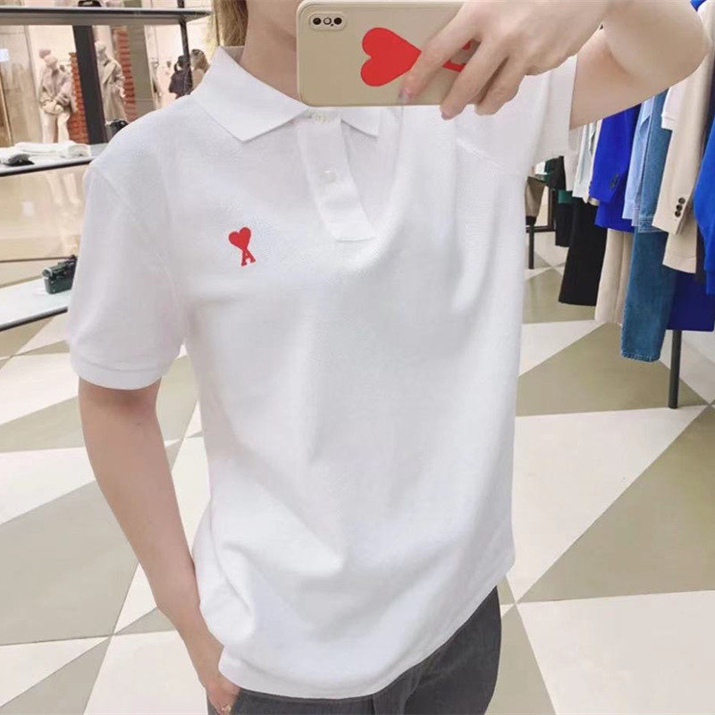 French counter Ami Paris 22 new de Coeur little love lapel Polo shirt short-sleeved T-shirt