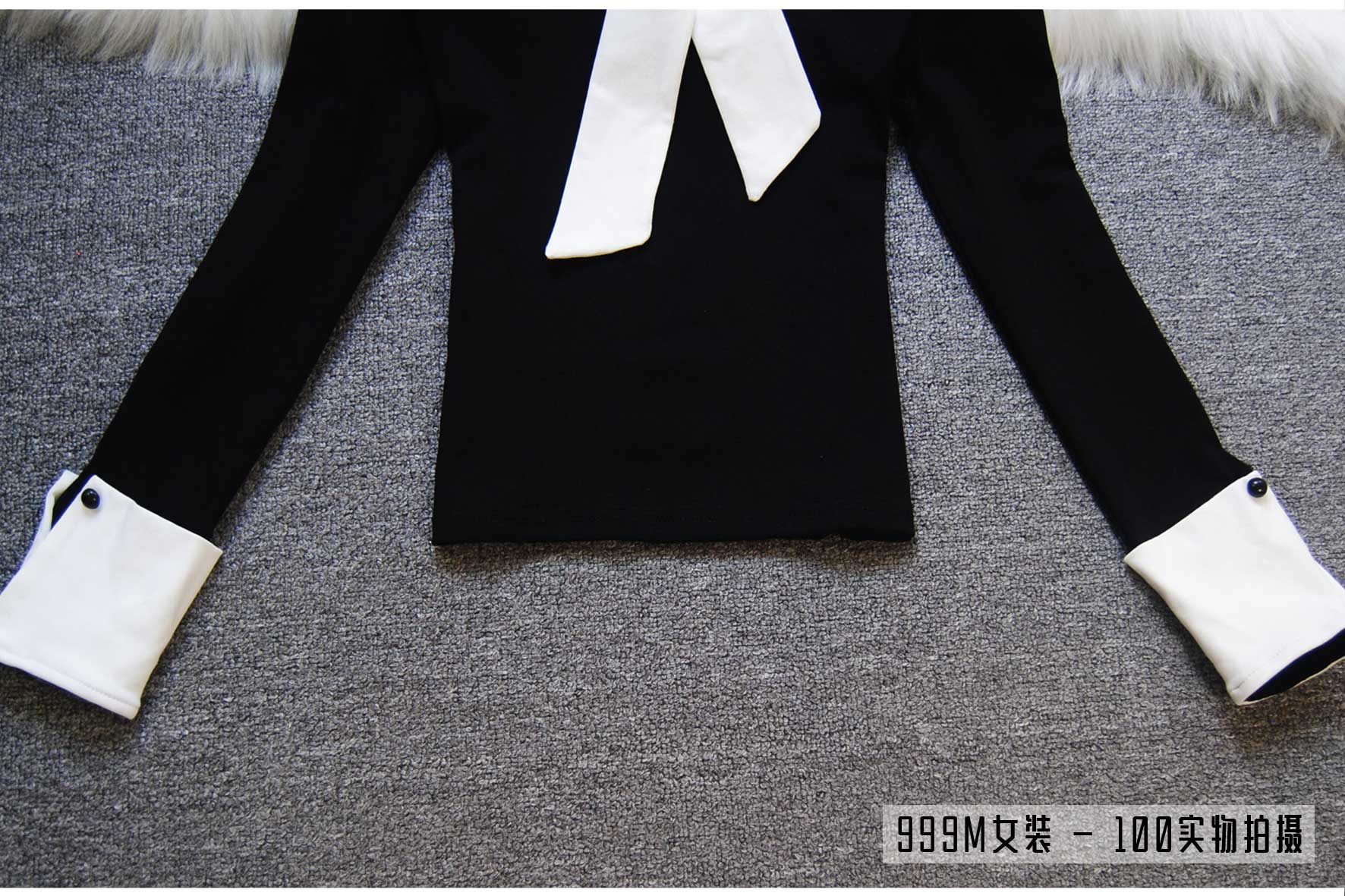 Áo thun dài tay nữ mùa xuân mới của phụ nữ Hàn Quốc có nơ có nơ là áo thun cotton mỏng - Áo phông áo thun trơn nữ