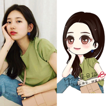 Pei Xiuzhi with the same T-shirt womens 2021 summer new ins super fire white avocado green pure cotton short-sleeved top